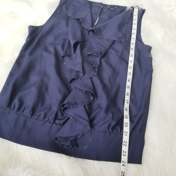 Gap Sleeveless Navy Tank Top with Ruffles - Picture 4 of 7